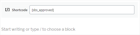 Paste Shortcode to the Shortcode Block